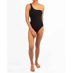NEW ANEMOS one shoulder one piece in black